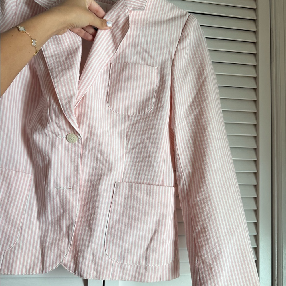 Seersucker pink stripe blazzer - Picture 6 of 7